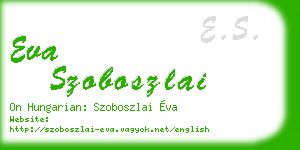 eva szoboszlai business card
